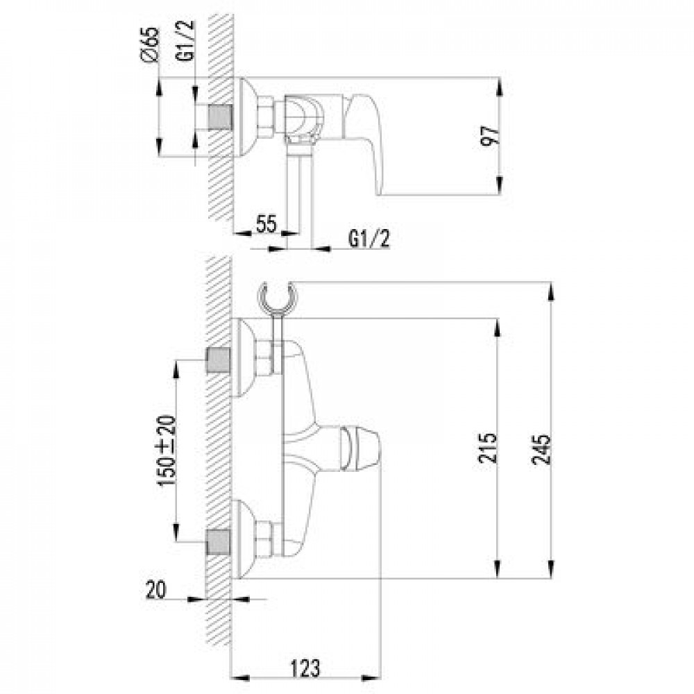 Смеситель гигиенический душ Lemark Pramen (LM3318B)