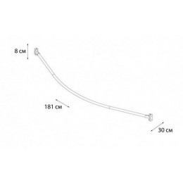Карниз для ванной дуговой Fixsen нерж.сталь-хром max. 180 см. ( FX-25144)