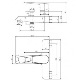 Смеситель для ванны и душа ESKO NEW YORK (NY 54)