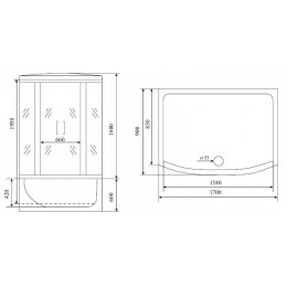 Душевая кабина Timo Lux 170*88*220  (T-7770)