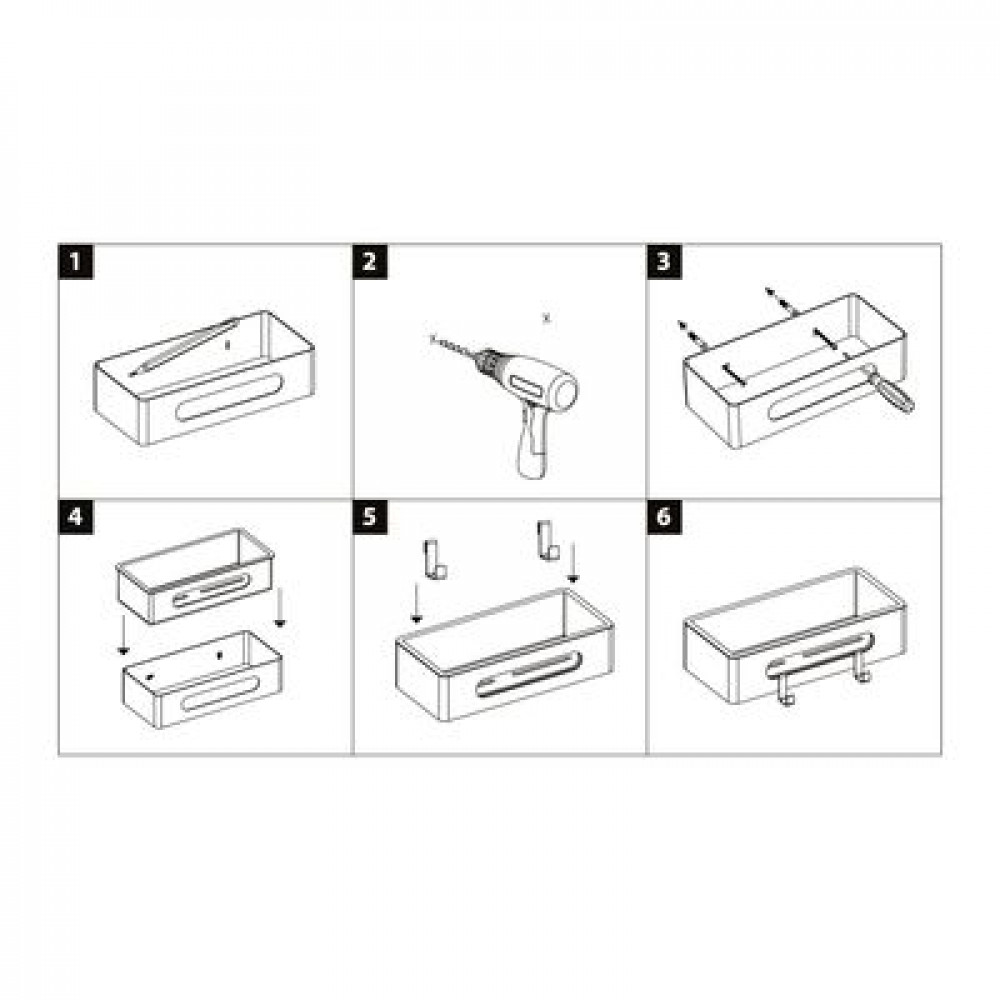 Полка для душа прямая Lemark SHELF LINE из нерж. стали с крючками, графит/вставка-пластик графит (9776045)