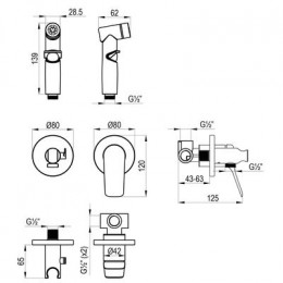 Смеситель Lemark Ortus с гигиеническим душем, встраиваемый (LM11319C)