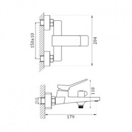 Смеситель для ванны Haiba хром (HB60818)