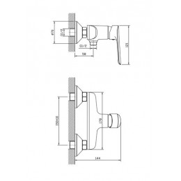 Смеситель для ванны ESKO "Lagos Black" без аксессуаров (LG80B)