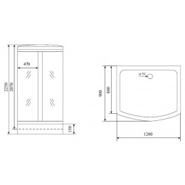 Душевая кабина Timo Lux 120*90*225  (T-7715)