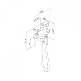 Встраиваемый смеситель с гигиеническим душем IDDIS Axes матовый графит (005GMR0i08)