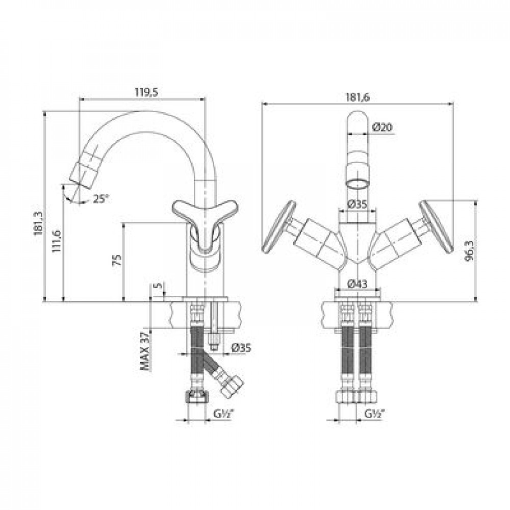 Смеситель для раковины Lemark Plus Spirit (LM1907C)