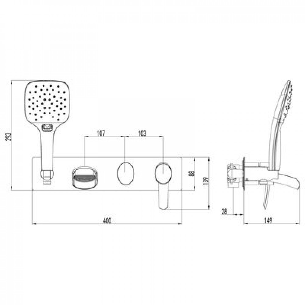 Смеситель для ванны с душем Lemark Atlantiss (LM3224C)