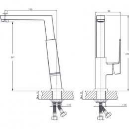 Смеситель для кухонной мойки  RUSH Thira (TR3635-23)