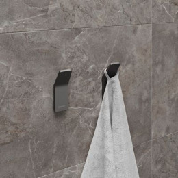 Крючок одинарный Lemark SMOOTH LINE для полотенец и халатов, графит (9716003)