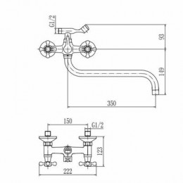 Смеситель для ванны и душа FASHUN хром (A2619)