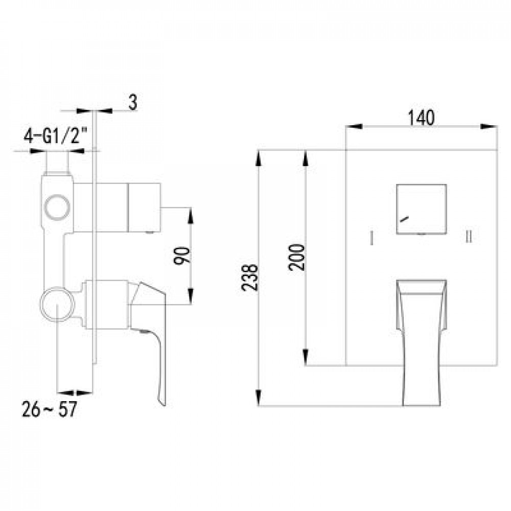 Смеситель для ванны с душем Lemark Unit (LM4527C)