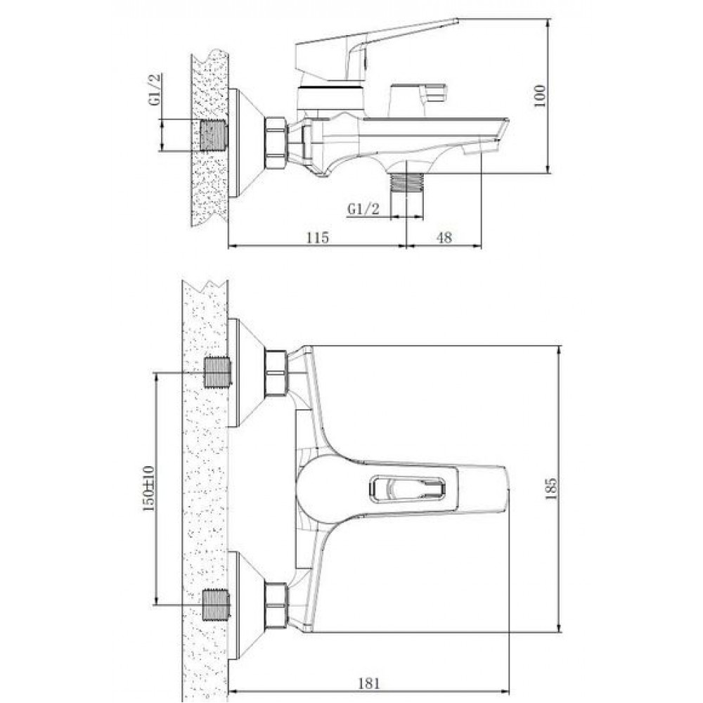 Смеситель ESKO для ванны без аксессуаров Rabat (RA 54 w/a)