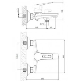 Смеситель ESKO для ванны без аксессуаров Rabat (RA 54 w/a)