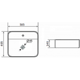 Раковина накладная Timo INARI (TK-505MB)