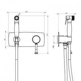 Смеситель с гигиеническим душем Lemark Peretto, встраиваемый (LM6319RB)