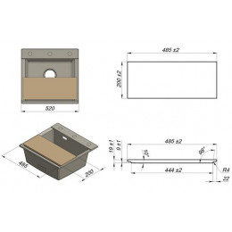 Кухонная мойка GRANULA ESTETICA (5201, ШВАРЦ)