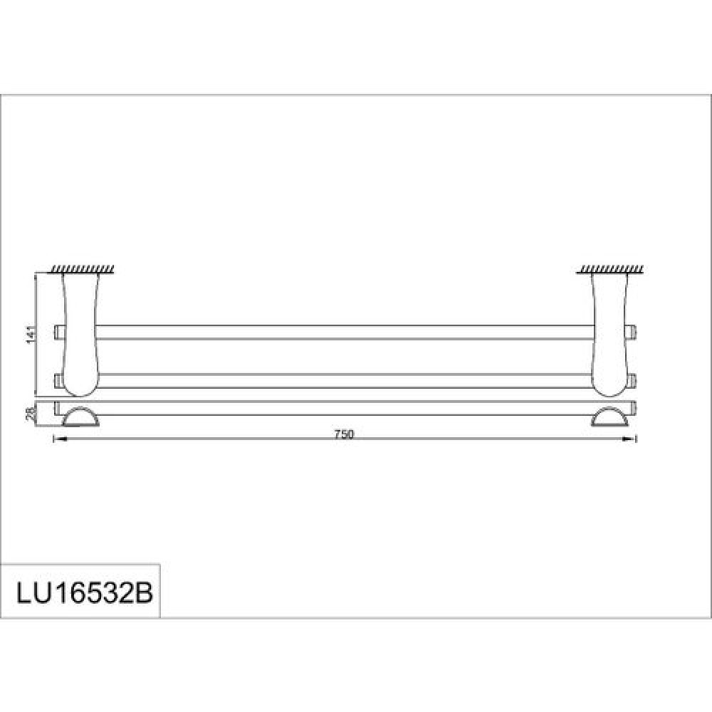 Полотенцедержатель двойной 70 см. RUSH Luson (LU16532B)