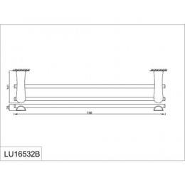 Полотенцедержатель двойной 70 см. RUSH Luson (LU16532B)