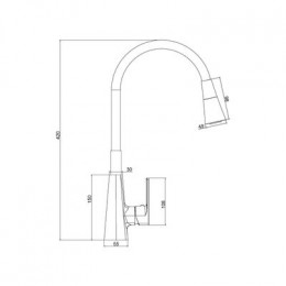 Смеситель для кухни Haiba с гибким изливом и режимом душ, оружейная сталь (HB73823-3)