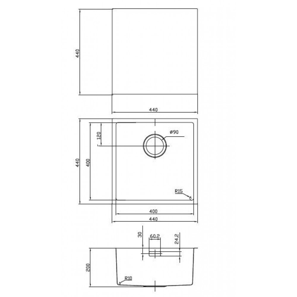 Мойка IDDIS  Edifice для подстольного монтажа золото (EDI44B0i77)