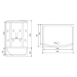 Душевая кабина Timo Lux 150*88*220  (T-7750)