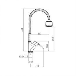 Смеситель для кухни FASHUN с гибким изливом хром (A4466+A7310)