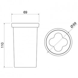 Стакан настольный для зубных щеток Timo Saona черный (13233/03)