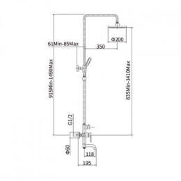 Душевая система, сатин, Fashun (A52415)