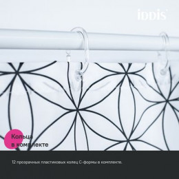 Штора для ванной, 200x180 см, Полиэстер, IDDIS (BB04P18i11)