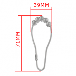 Кольца с роликами и замком FASHUN для навеса шторок в ванную комнату (A9001)
