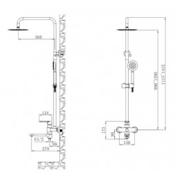 Душевая система со смесителем, ESKO Orlando (ST250OL)
