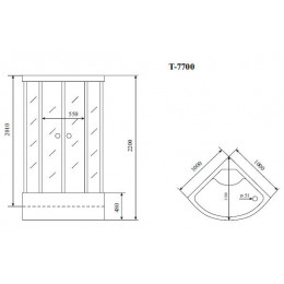 Душевая кабина Timo Lux 100*100*220  (T-7700)