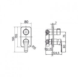 Встраиваемый смеситель с тремя выходами, Ray, IDDIS (RAYSB00i68)