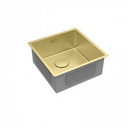 Кухонная мойка Lemark OLANGA 440 прямоугольная из нержавеющей стали цвет: светлое золото (9938122)
