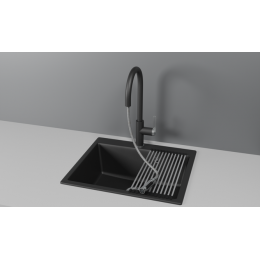 Смеситель для кухни GRANULA с выдвижным изливом и подключением к фильтру (8168, ТУРМАЛИН)