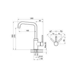 Смеситель для кухни GRANULA (0041, ШВАРЦ)