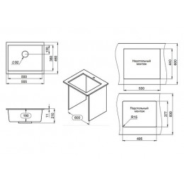 Кухонная мойка GRANULA (5551, ПЕСОК)