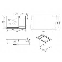 Кухонная мойка GRANULA ESTETICA (7807, АЛЮМИНИУМ)