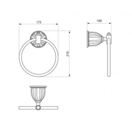 Полотенцедержатель кольцо RUSH Socotra (ST12510)