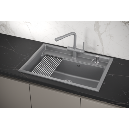 Кухонная мойка GRANULA Kitchen Space (7301, АЛЮМИНИУМ)