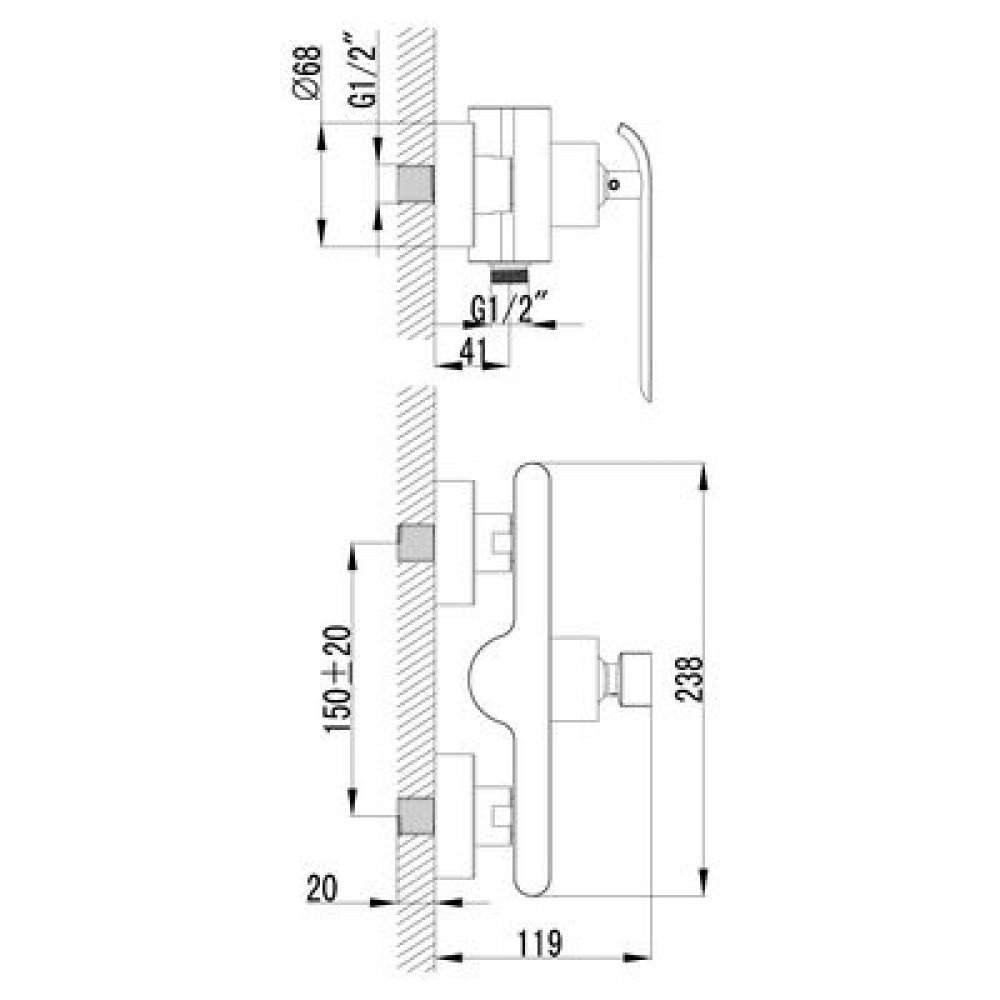 Смеситель для душа Lemark Melange (LM4903CW)