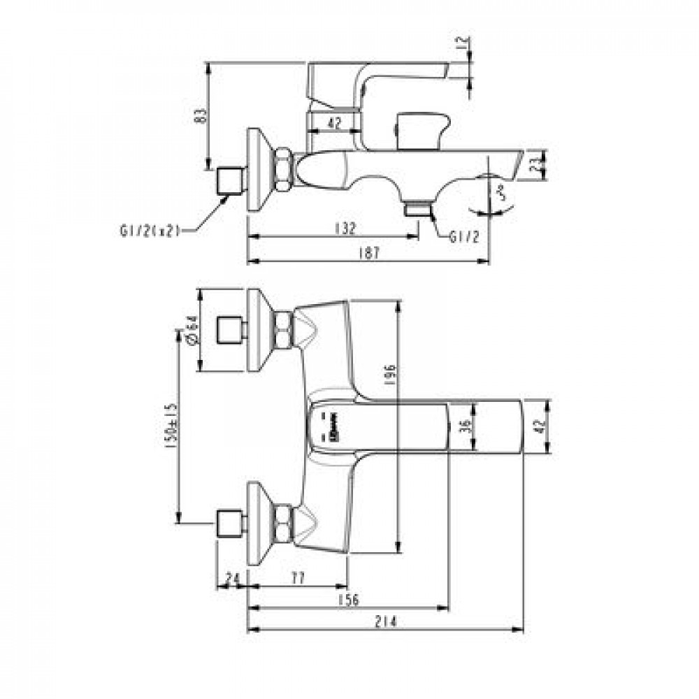 Смеситель для ванны Lemark Ursus (LM7214BL)