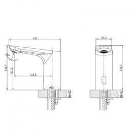 Смеситель Lemark Project для раковины монолитный бесконтактный (сенсорный) (LM4658CE)