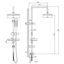 Душевая система ESKO (ST1250)