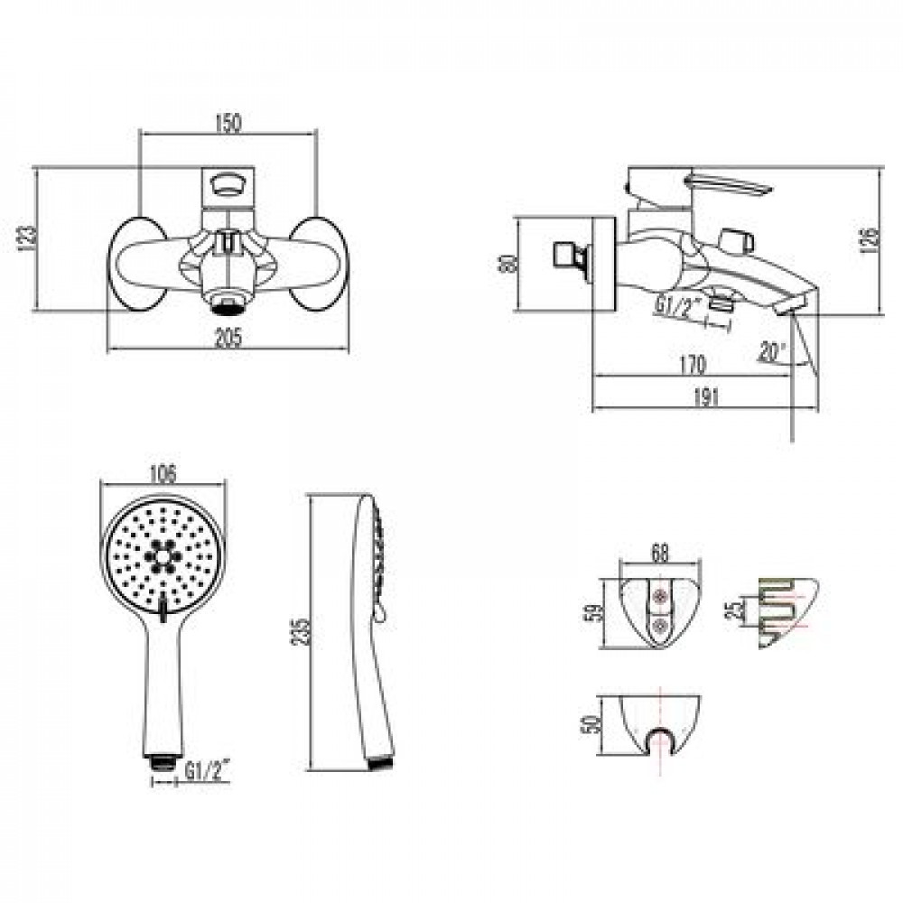 Смеситель для ванны Lemark Atlantiss (LM3254C)