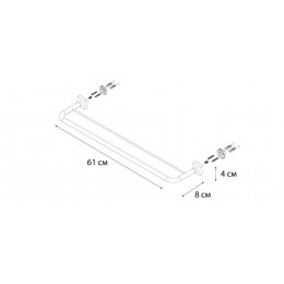 Полотенцедержатель FIXSEN Kvadro трубчатый 2-ой 60 (FX-61302)