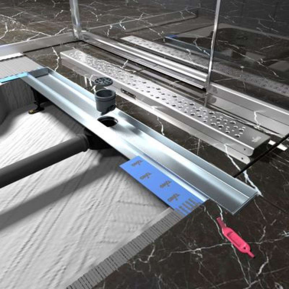 Душевой лоток TIMO Drain Protect 700 с вставкой DR20, сатин (DP20700-DR20700)