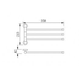 Полотенцедержатель рога 3-ые RUSH Bianki (BI76523)