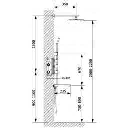 Душевая система встроенная с термостатом Timo Petruma черный (SX-5149/03SM)